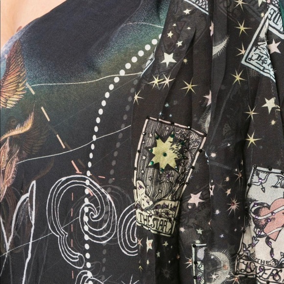 Camilla Asymmetrical Neck Tie Midnight Moon Dress - Picture 4 of 16